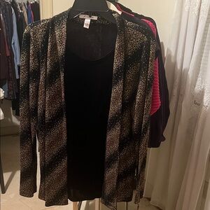 JM Collection Black and Gold Cardigan